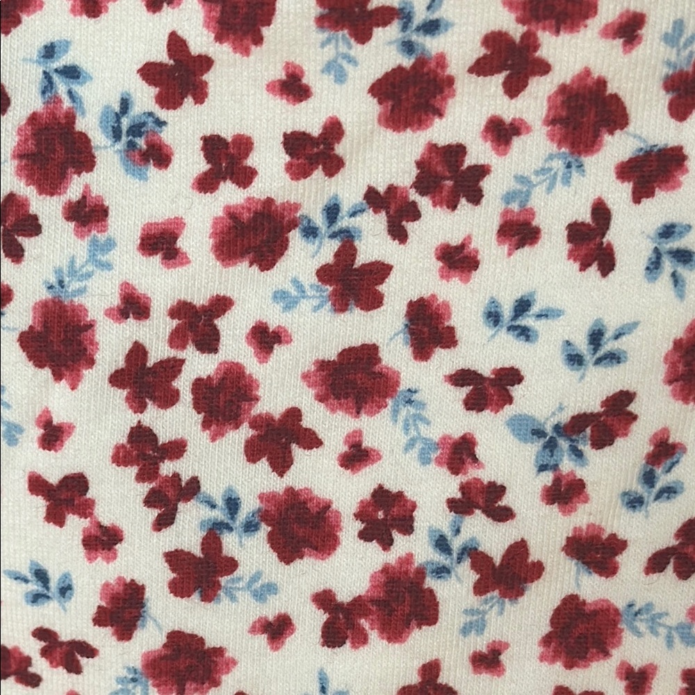 Old Navy Red and White Asymmetrical Ruffled Bodysuit - Picture 2 of 7